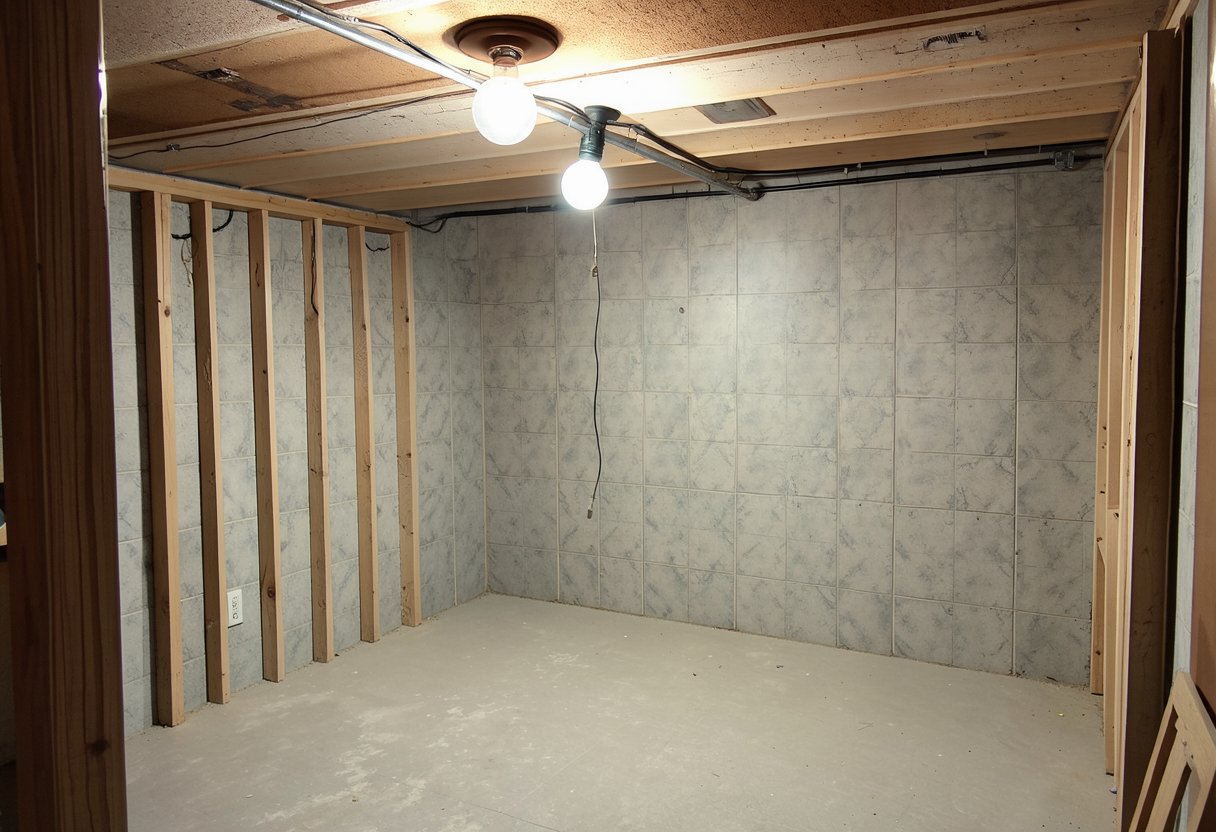 The same basement corner cleared